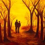 Herbstspaziergang, 100 x 120 Acryl auf Leinwand 
