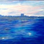 Blick auf Warnemünde, 80 x 60 Acryl auf Leinwand (verkauft)