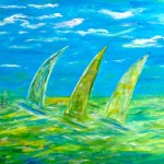 Speedsailing, 120 x 100 x 3,5 Acryl-Mischtechnik auf Leinwand 