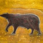 Bär, 70 x 50 Acryl/Mischtechnik/Blattgold auf Leinwand