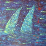 Regatta 80 x 60, Acryl auf Leinwand gespachtelt