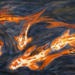 Koi´s; 80 x 40, Acryl auf Leinwand (verkauft)