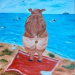 Meerschweinchen nach Hurzlmeier, Acryl 50 x 70 auf Leinwand