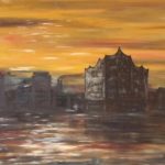 Hamburg, 120 x 100 x 3,5 Acryl auf Leinwand