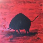 Stier, 40 x 40 Acryl auf Leinwand, strukturiert