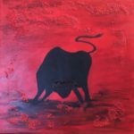 Stier II, 40 x 40 Acryl auf Leinwand, strukturiert