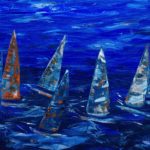 Race, Acryl auf Leinwand, 140 x 70 x 3,5 gespachtelt