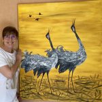 Glücksvögel- Naturschauspiel, 100 x 120 x 3,8 Acryl auf Leinwand , verkauft 