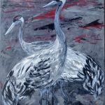 Vögel des Glücks, 50 x 100 x 3,8 Acryl auf Leinwand 